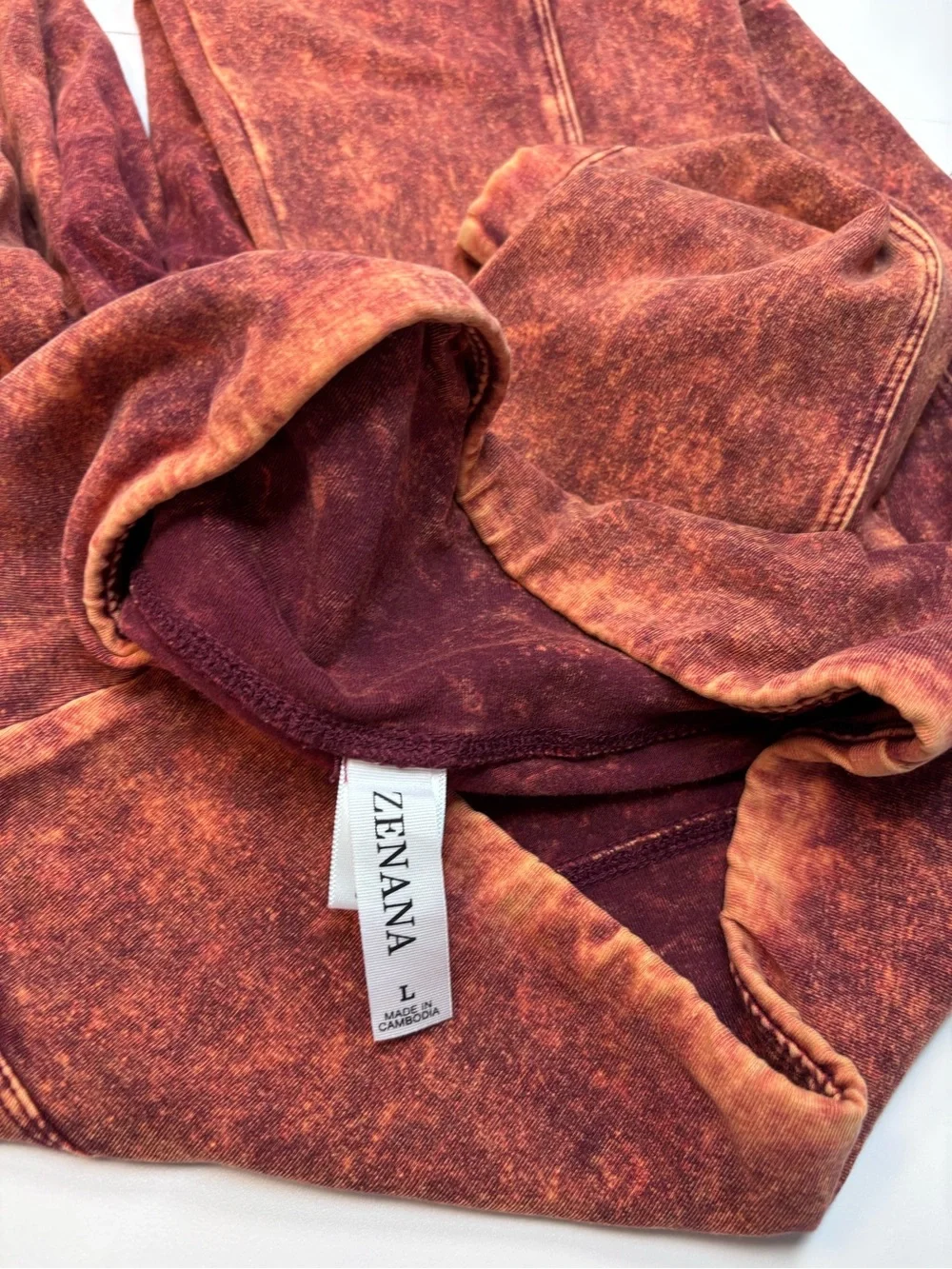 Zenana Rust Mineral-Wash Jeggings Size L
